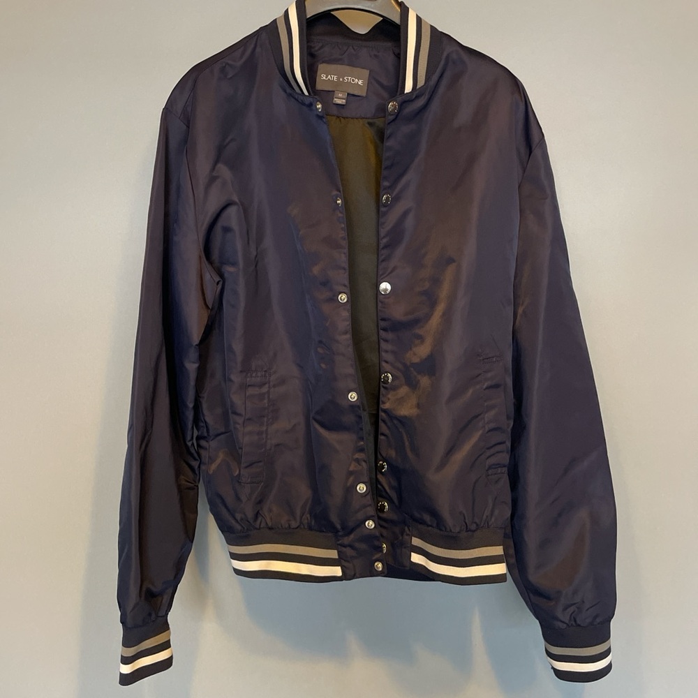 Slate & Stone Midnight Blue Bomber Jacket Mens Size Medium